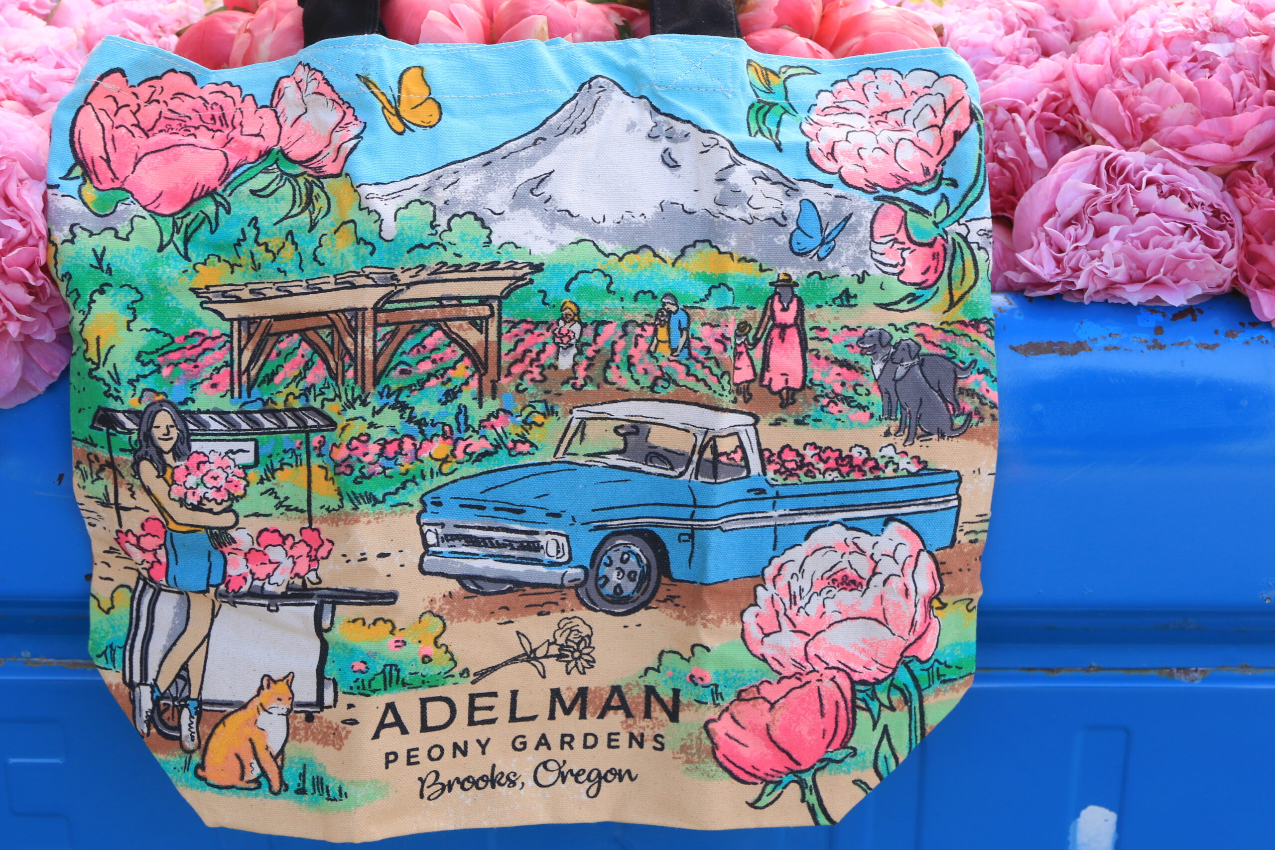 Peony Paradise Canvas Tote Bag