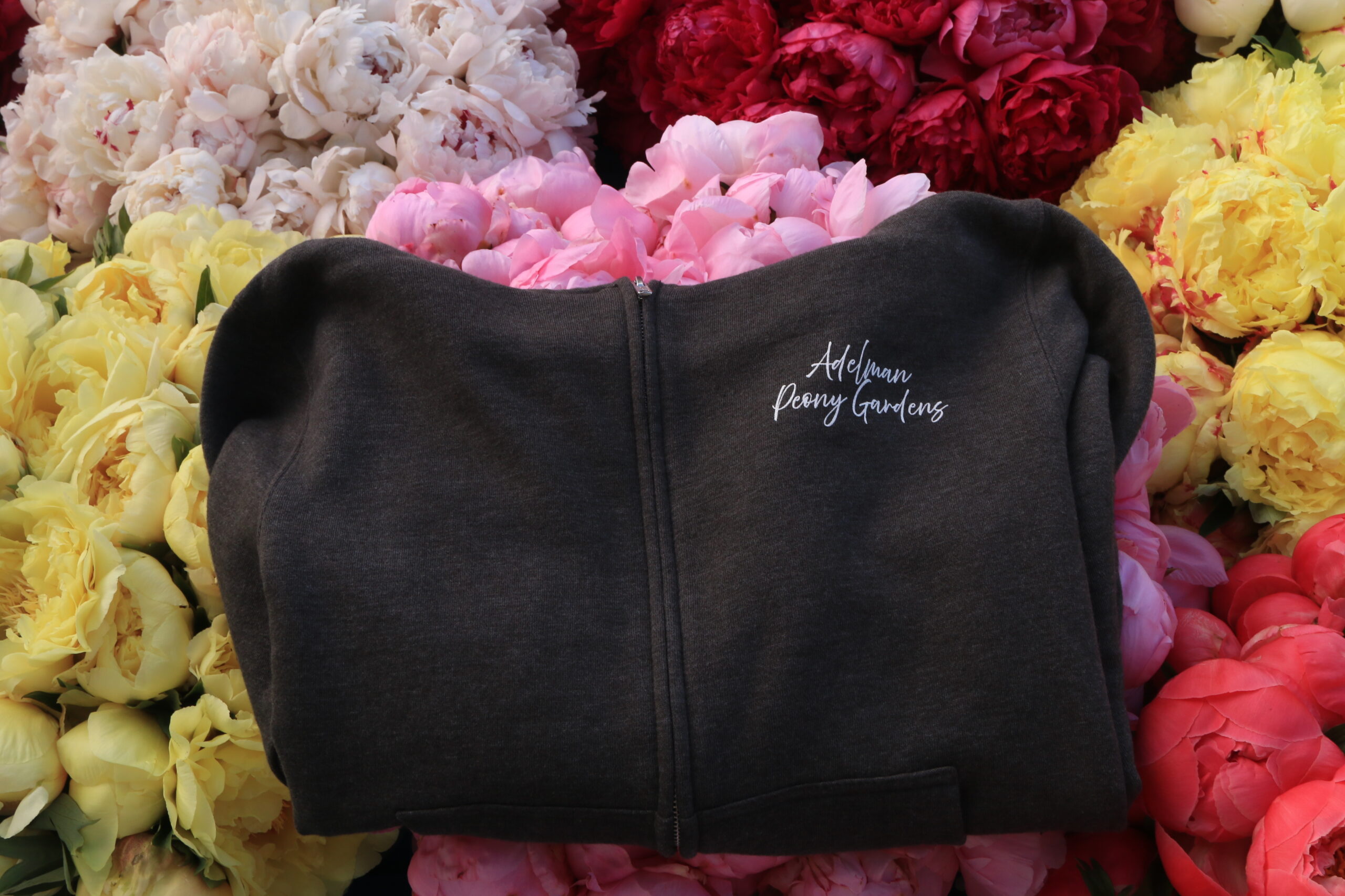 Grey Peony Zip-Up - Image 2
